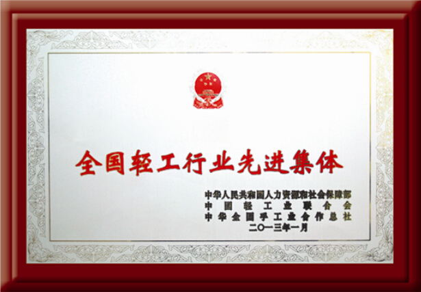 全國輕工行業(yè)先進集體